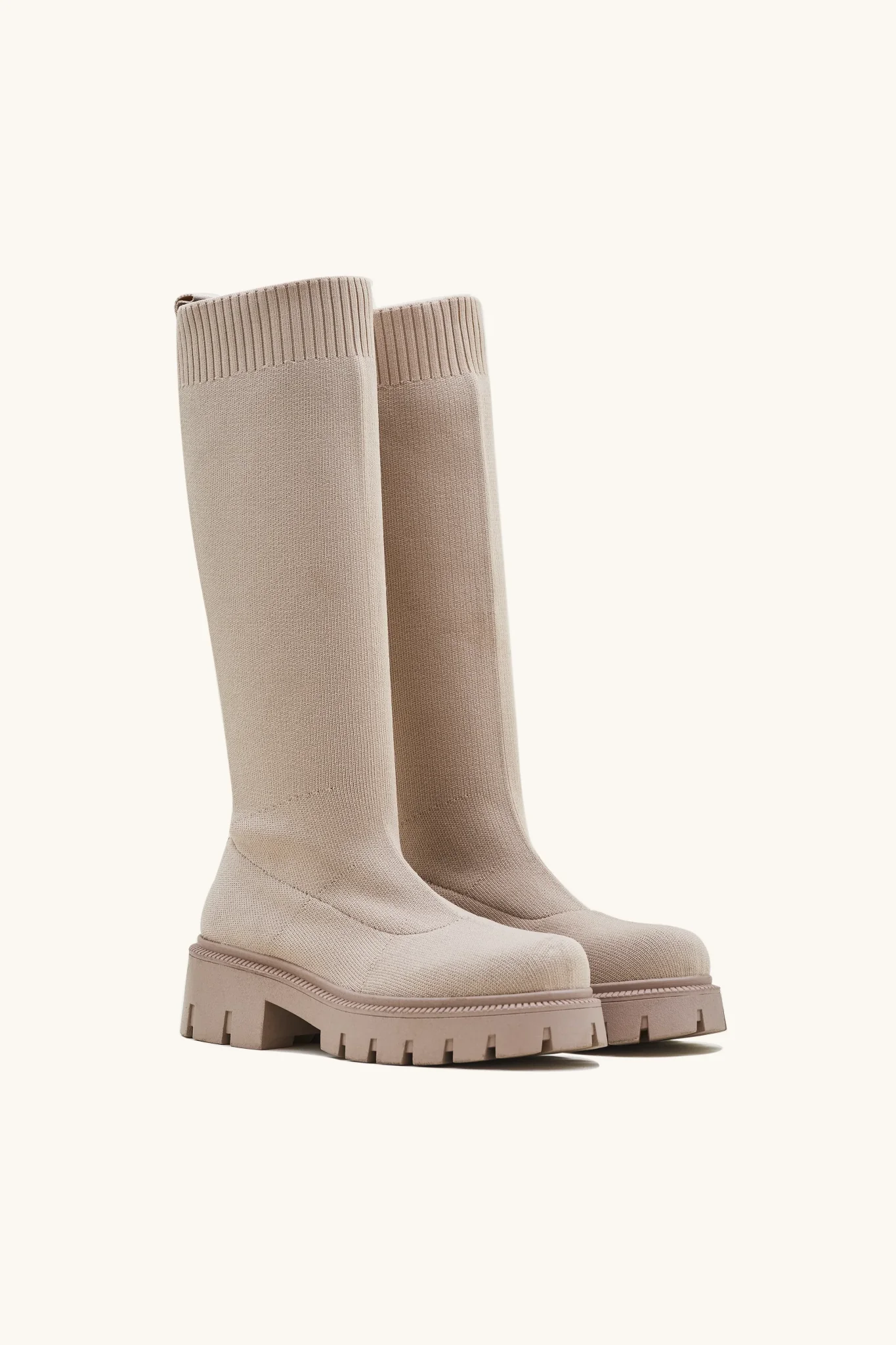 Bottes chaussettes beige